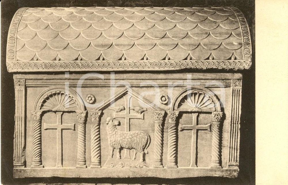 Cartolina originale da collezione 1915 ca ARTE Mausoleo GALLA PLACIDIA a RAVENNA  Sarcofago ONORIO Cartolina NV 1