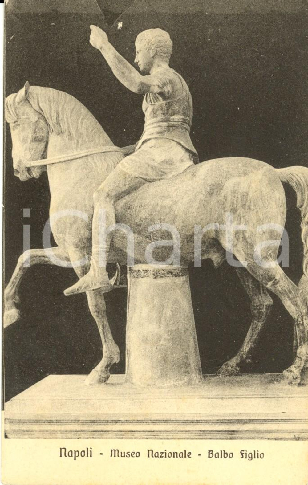 Cartolina originale da collezione 1915 ca ARTE Museo Nazionale di NAPOLI  Scultura BALBO figlio Cartolina NV 1