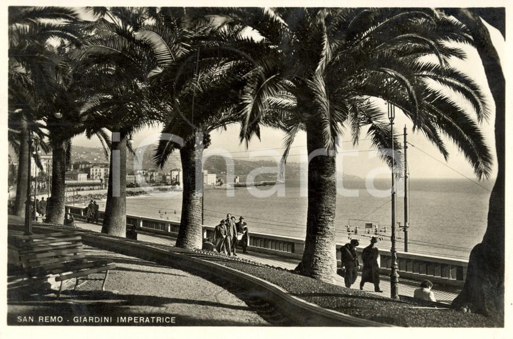 Cartolina originale da collezione 1939 SANREMO IM Giardini IMPERATRICE sul lungomare Cartolina FP VG 1