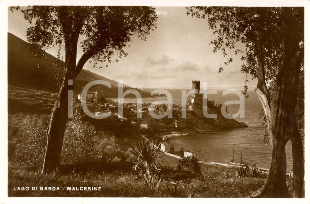 Cartolina originale da collezione 1938 MALCESINE VR Veduta panoramica paese sul Lago di GARDA Cartolina FP NV 1