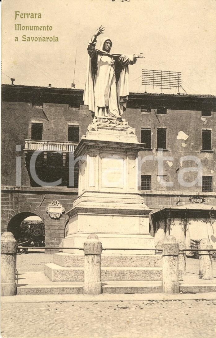 Cartolina originale da collezione 1915 FERRARA Veduta del Monumento a SAVONAROLA Cartolina FP VG 1