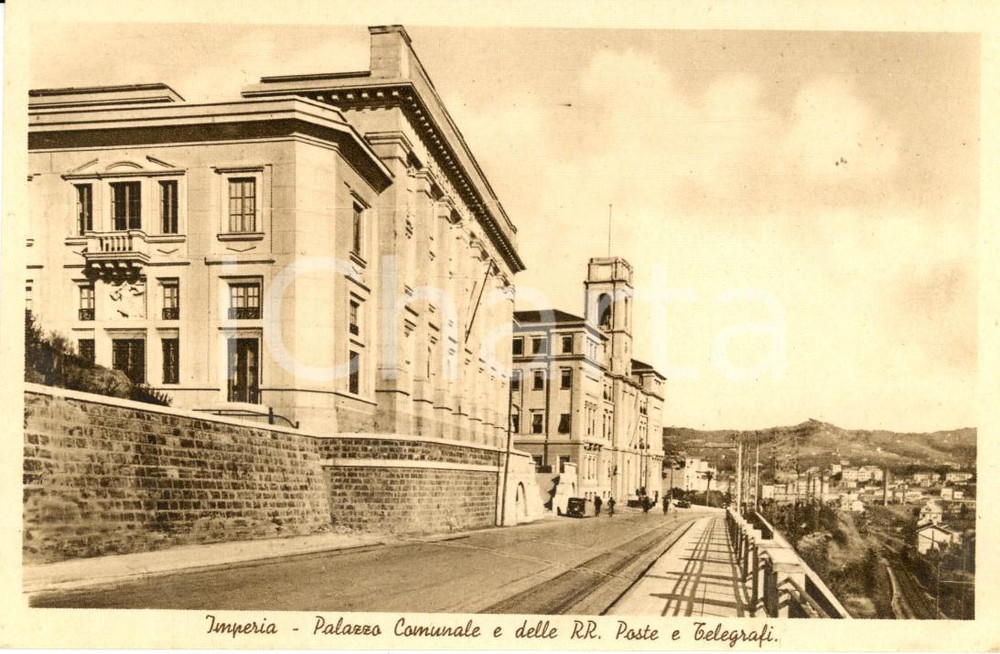 Cartolina originale da collezione 1940 ca IMPERIA Palazzo COMUNALE e REGIE POSTE e TELEGRAFI Cartolina FP NV 1