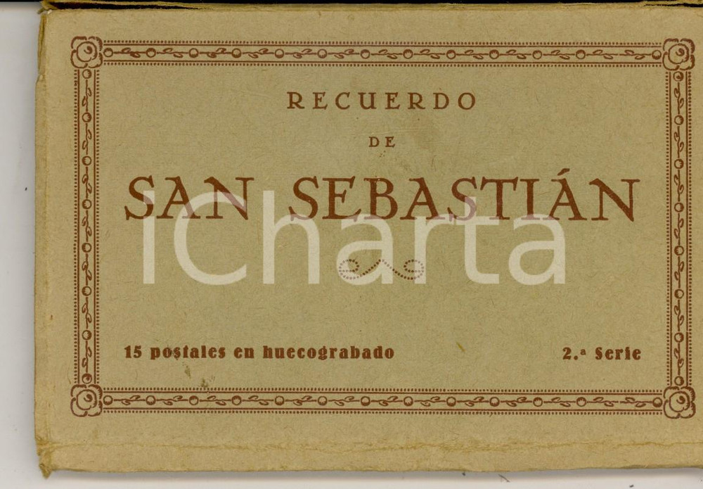 Materiale pubblicitario d’epoca 1920 ca SAN SEBASTIAN ES Album 15 cartoline TURISMO VINTAGE 2 serie 1
