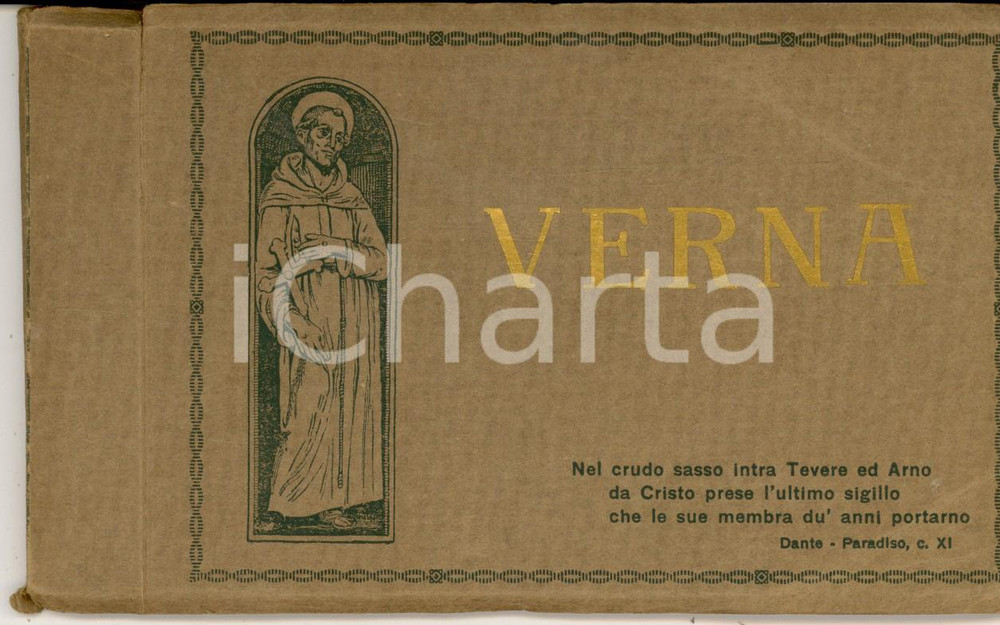 Materiale pubblicitario d’epoca 1930 ca Santuario della VERNA  S. FRANCESCO Album 12 cartoline Ed. CIVICCHIONI 1