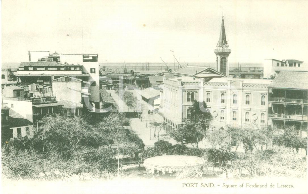 Cartolina originale da collezione 1930 ca PORTO SAID EGITTO Piazza Ferdinand DE LESSEPS Cartolina FP NV 1