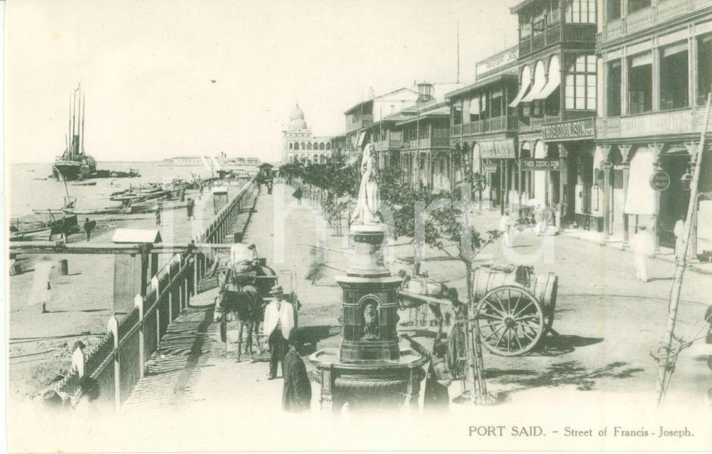 Cartolina originale da collezione 1930 ca PORTO SAID EGITTO Street of Francis Joseph Cartolina FP NV 1