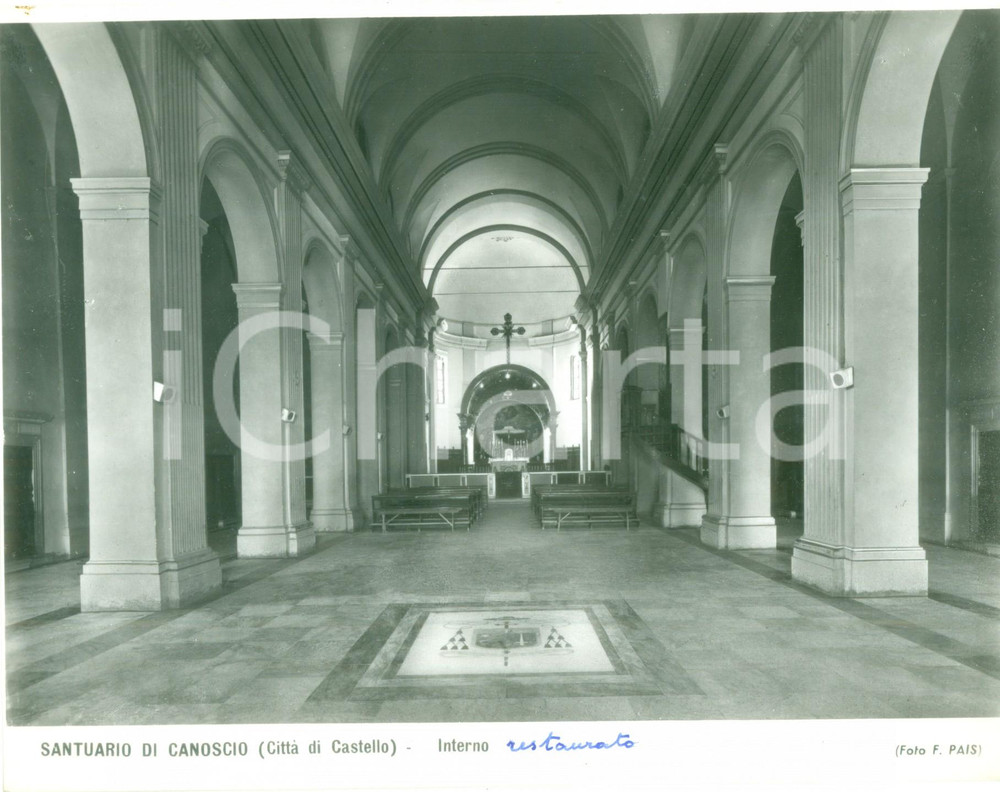 Fotografia d epoca originale 1955 ca CITTÃ€ DI CASTELLO PG Interno Santuario di CANOSCIO Foto seriale PAIS 1