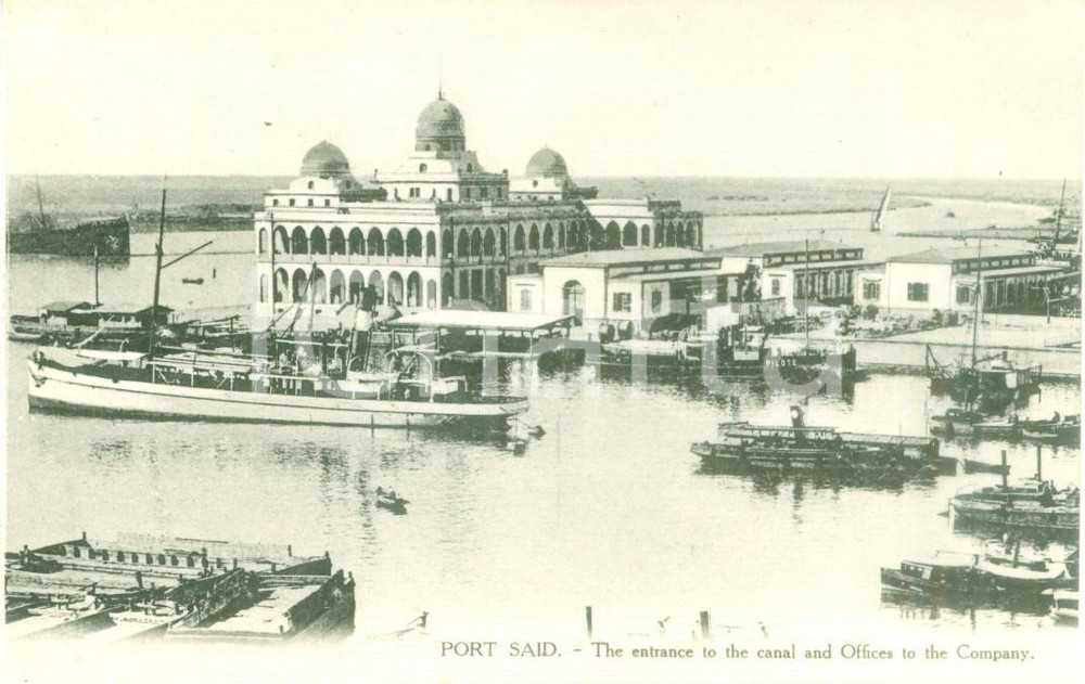 Cartolina originale da collezione 1930 ca PORTO SAID EGITTO Uffici della SUEZ CANAL COMPANY Cartolina FP NV 1
