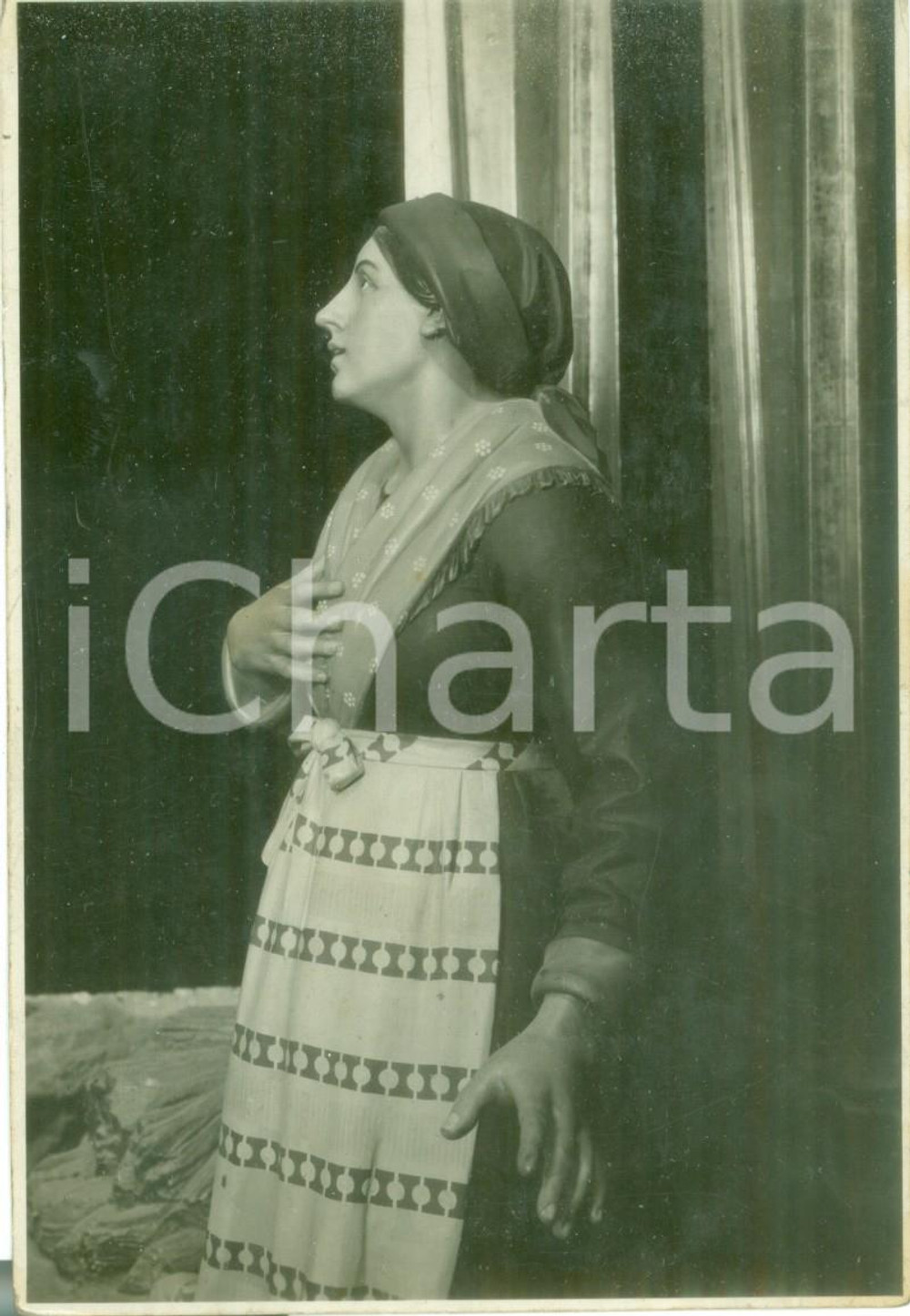 Fotografia d epoca originale 1940 ca CARAVAGGIO BG Santuario di Santa Maria DEL FONTE partiolare altare Foto 1