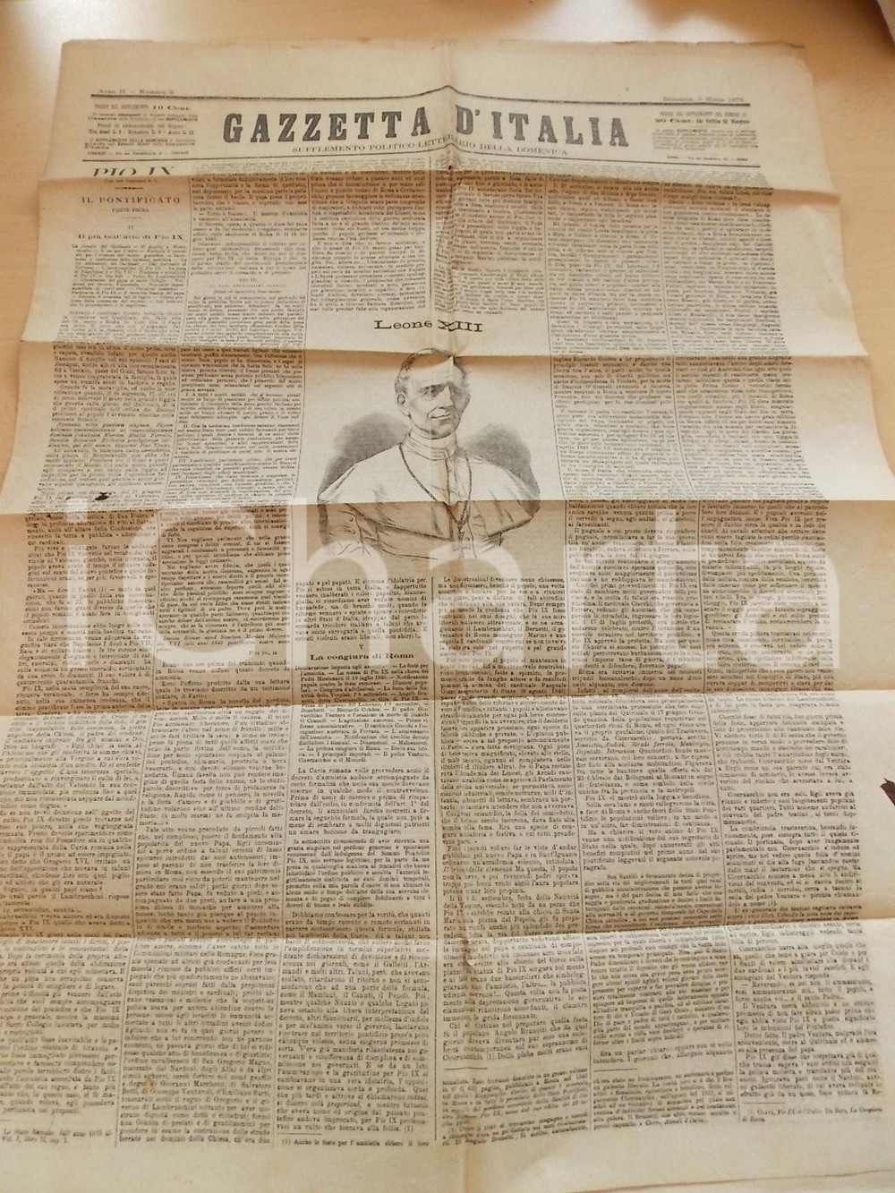 Giornale, rivista storica 1878 GAZZETTA D ITALIA Storia del pontificato di Pio IX Giornale anno II n°9 1