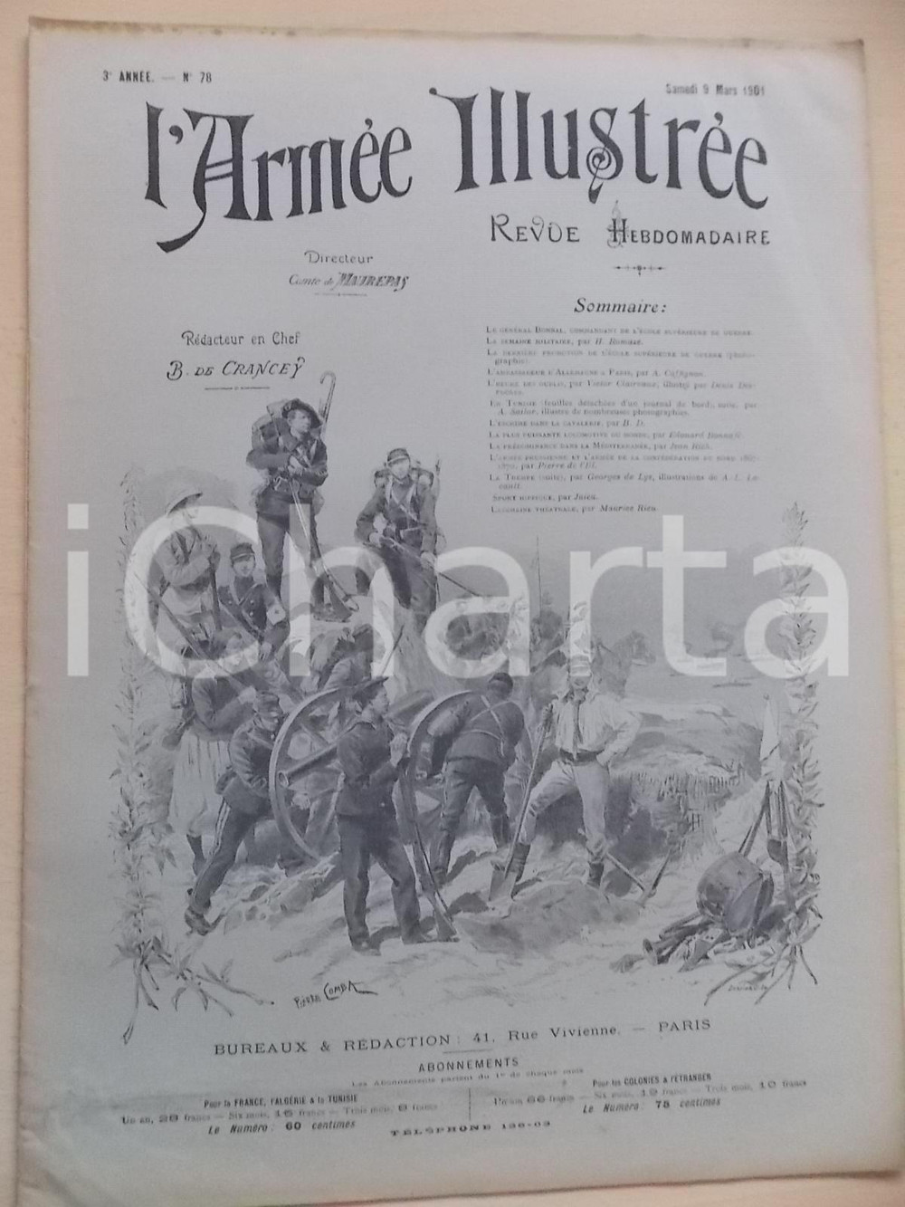 Giornale, rivista storica 1901 ARMEE ILLUSTREE La promotion de l Ecole de Guerre Revue annÃ©e III nÂ° 78 1