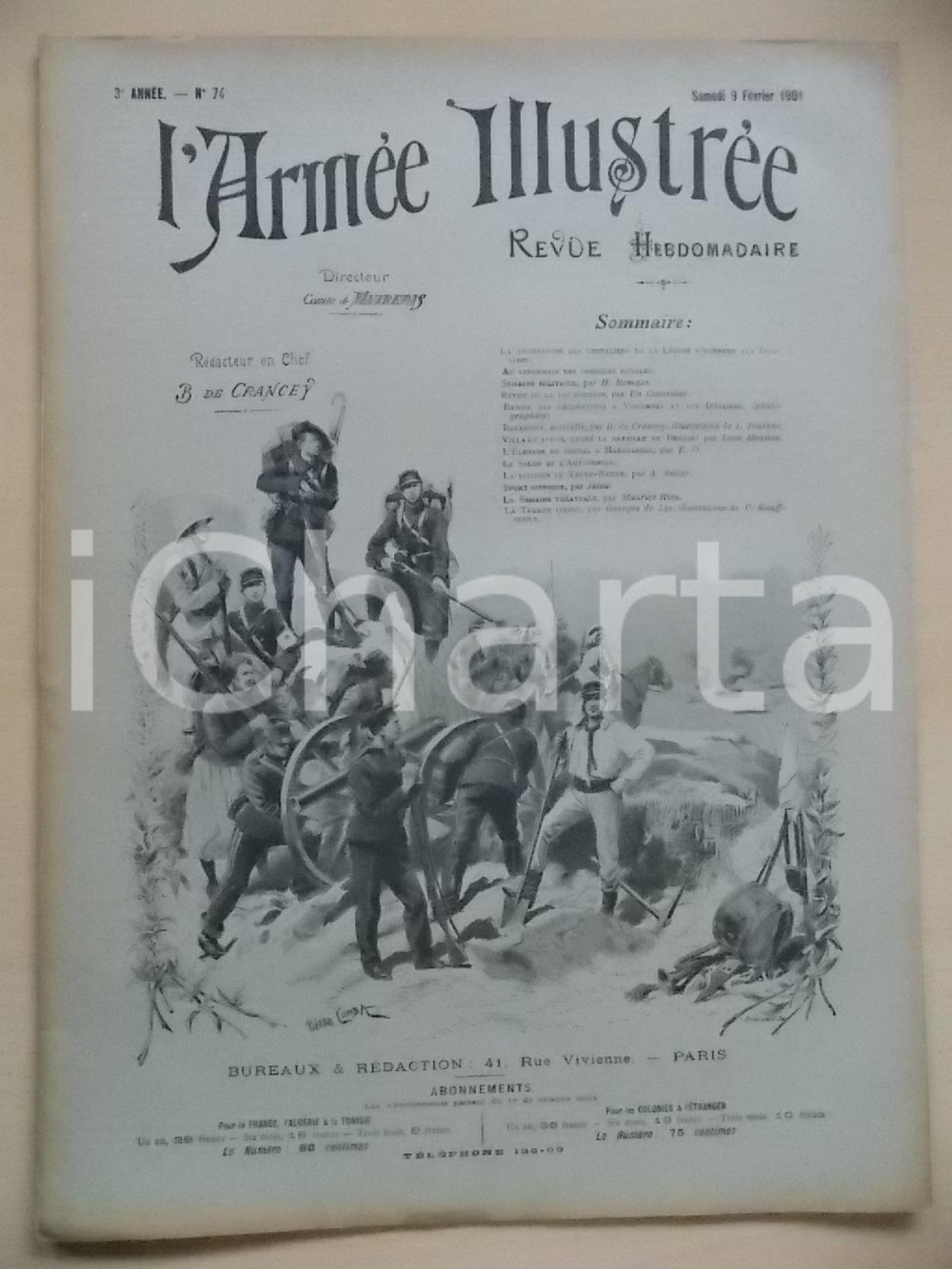 Giornale, rivista storica 1901 ARMEE ILLUSTREE Le Salon de l Automobile Revue annÃ©e III nÂ° 74 1