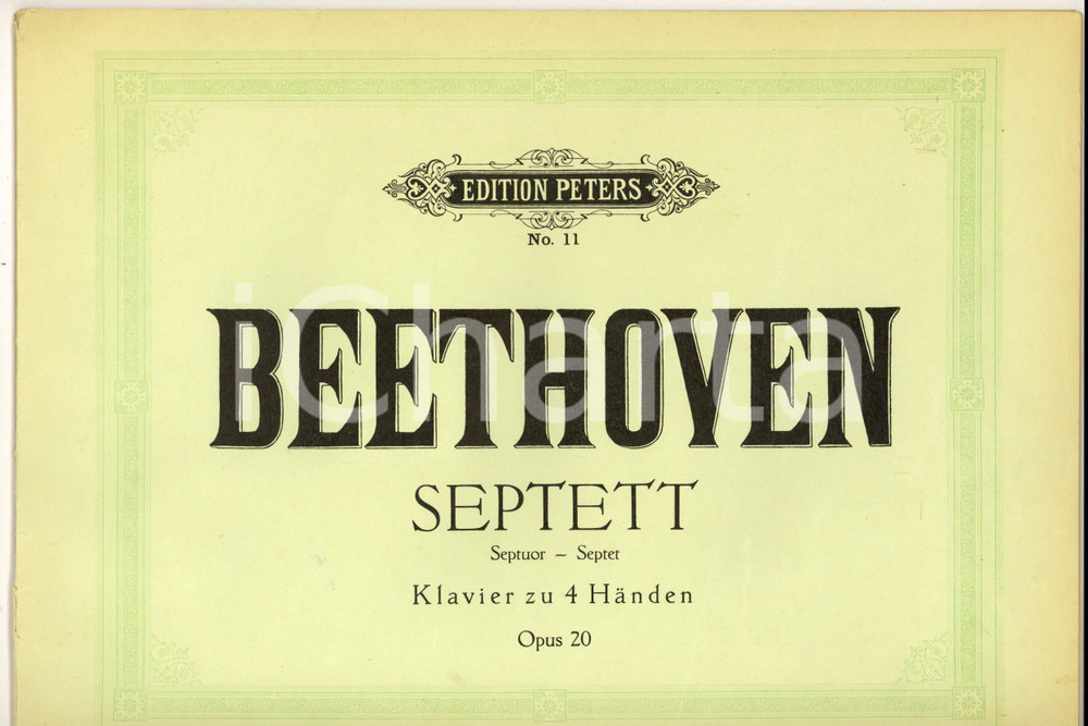 Oggetto da collezione cartaceo 1940 ca BEETHOVEN Septett  Klavier zu 4 Handen  Opus 20 EDITION PETERS 1