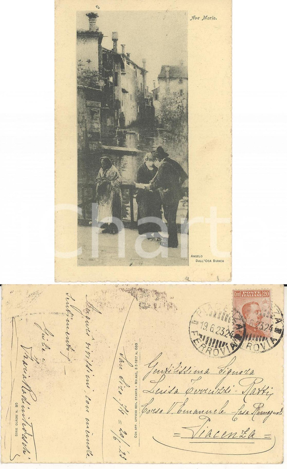 Cartolina originale da collezione 1923 ARTE Angelo DALL OCA BIANCA Cartolina Giulia e Maria RADINITEDESCHI 1