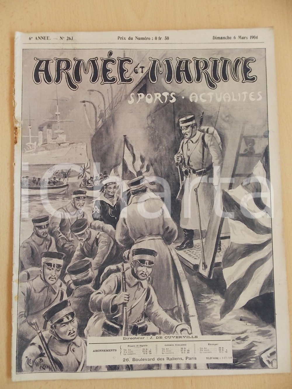 Giornale, rivista storica 1904 ARMEE ET MARINE Armement russe et japonais Revue annÃ©e VI nÂ° 263 1