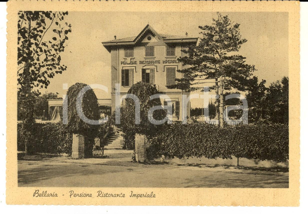 Cartolina originale da collezione 1940 ca BELLARIA RN Pensione ristorante IMPERIALE Cartolina postale FG NV 1