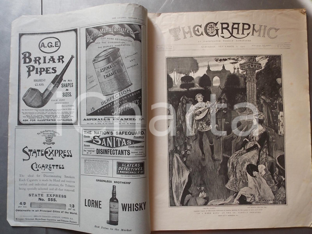 Giornale, rivista storica 1902 THE GRAPHIC If I where king at the St. James Theatre Review nÂ° 1710 1