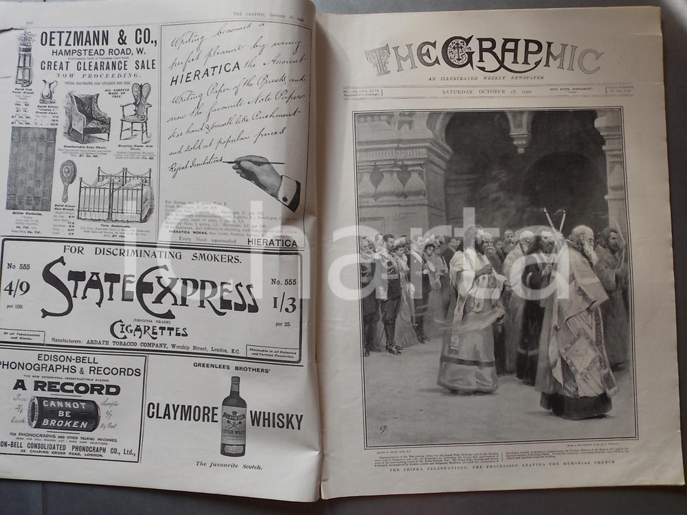 Giornale, rivista storica 1902 THE GRAPHIC The Shipka celebrations Review vol. LXVI nÂ° 1716 sovracoperta 1