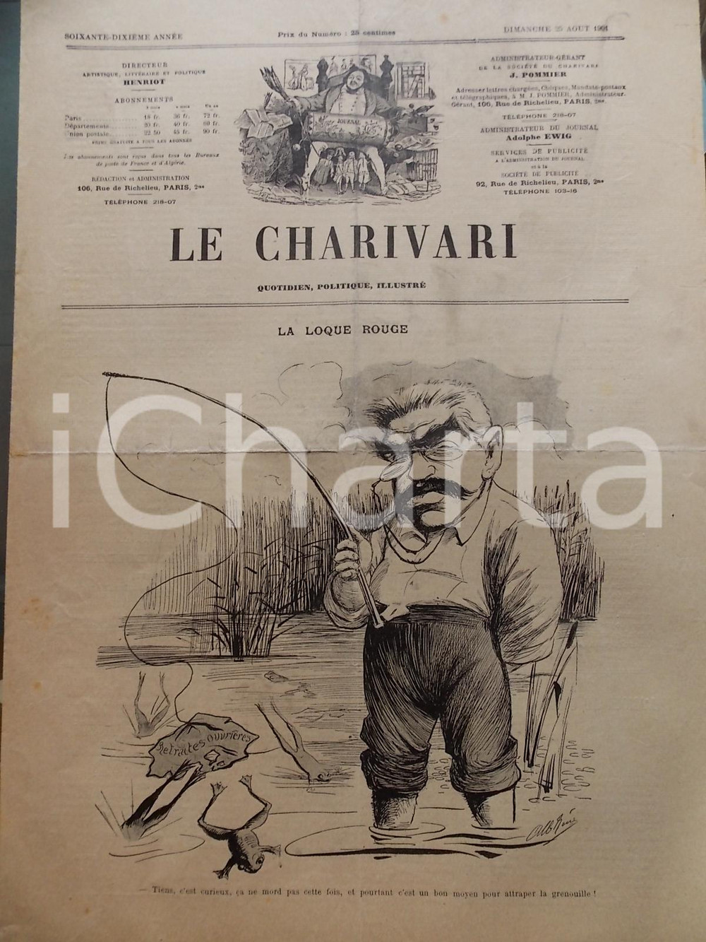Giornale, rivista storica 1901 LE CHARIVARI La loque rouge Quotidien ILLUSTRE  Albert RENE 1