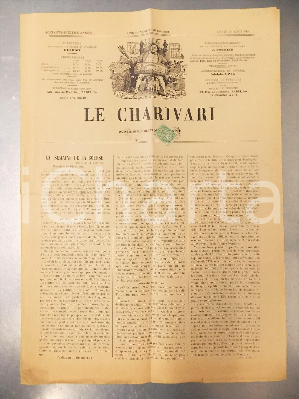 Giornale, rivista storica 1901 LE CHARIVARI Trop parler nuit Quotidien ILLUSTRE  NICOLSON 1