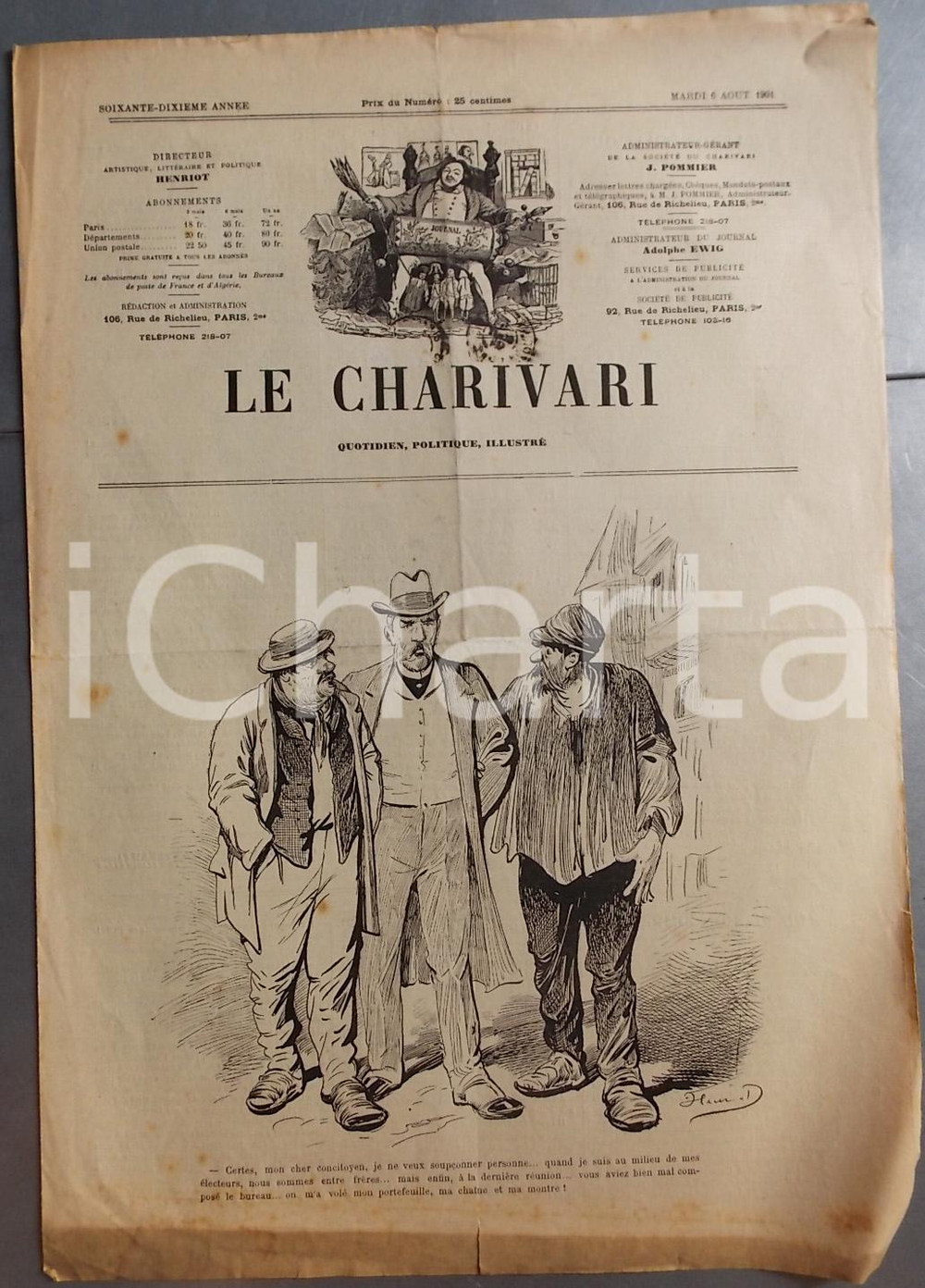 Giornale, rivista storica 1901 LE CHARIVARI Epouses Ã  la mer Quotidien ILLUSTRE  Lucien ROBERT 1