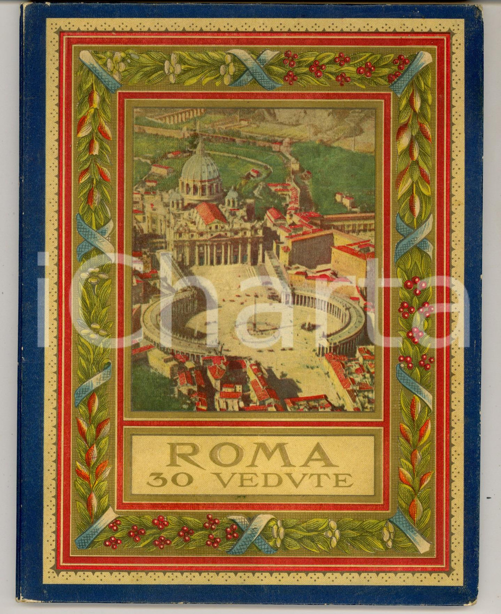 Materiale pubblicitario d’epoca 1930 ca ROMA Album ricordo illustrato con 30 vedute TURISMO VINTAGE 17x22 cm 1