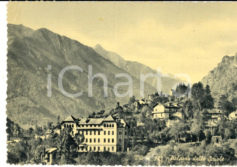 Cartolina originale da collezione 1957 VIU  TO Palazzo delle scuole Cartolina Angioletta DE MOUXY FG VG 1