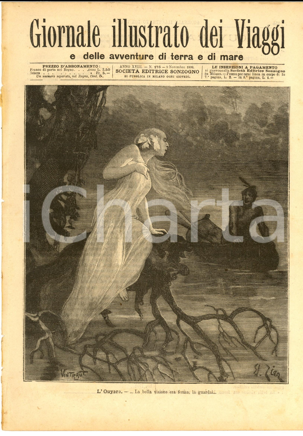 Giornale, rivista storica 1899 GIORNALE ILLUSTRATO DEI VIAGGI L Ouyara Ill. VINTRAUT nÂ° 176 1