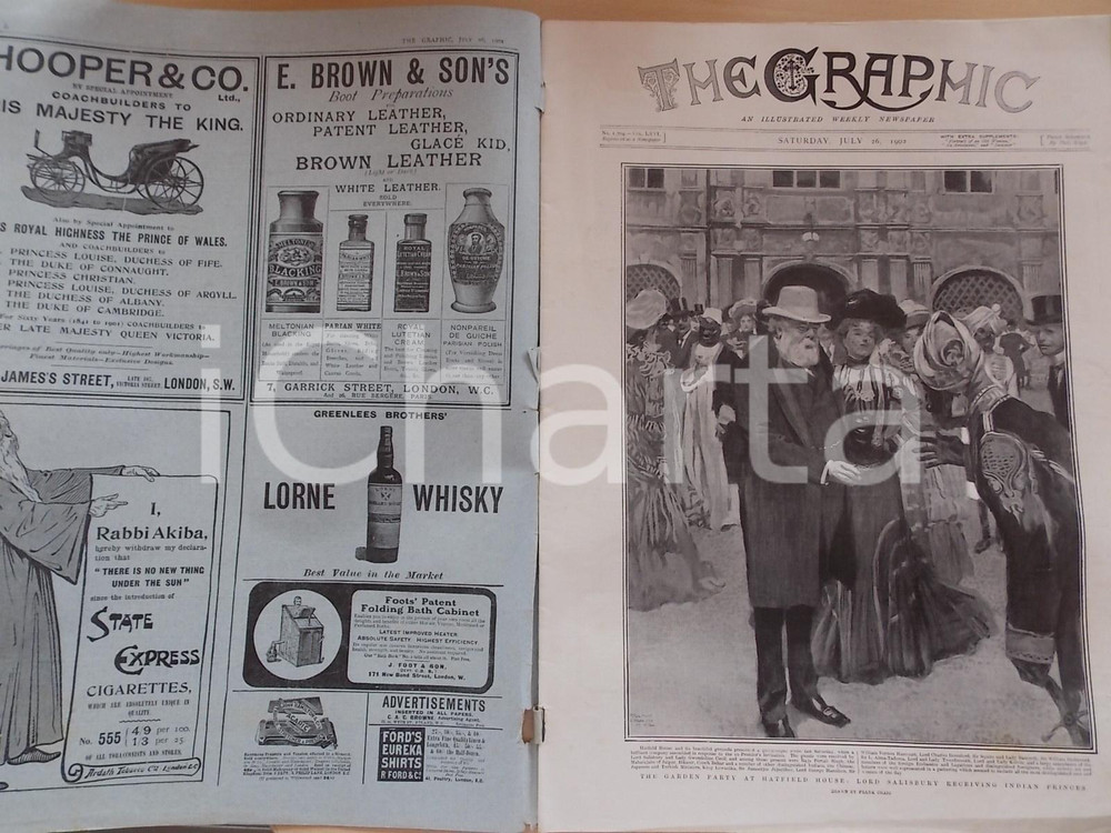 Giornale, rivista storica 1902 THE GRAPHIC Garden Party  Lord SALISBURY Review nÂ° 1704 sovracoperta 1