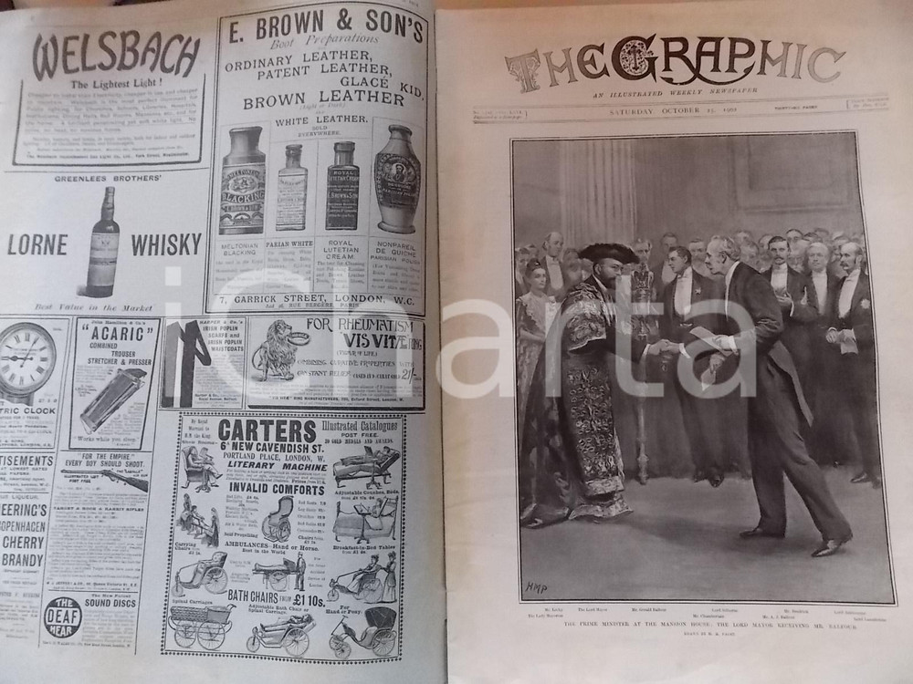 Giornale, rivista storica 1902 THE GRAPHIC Lord Mayor receiving mr. BALFOUR Review nÂ° 1717 1