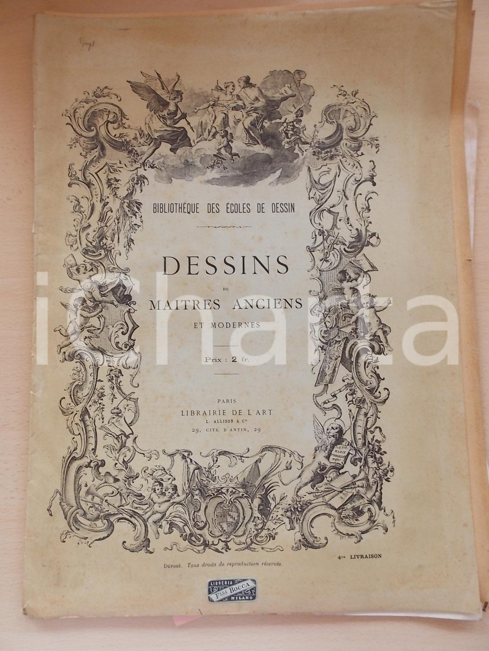 Giornale, rivista storica 1900 ca PARIS Dessins des maÃ®tres anciens  Mars et Venus LIBRAIRIE DE L ART 1