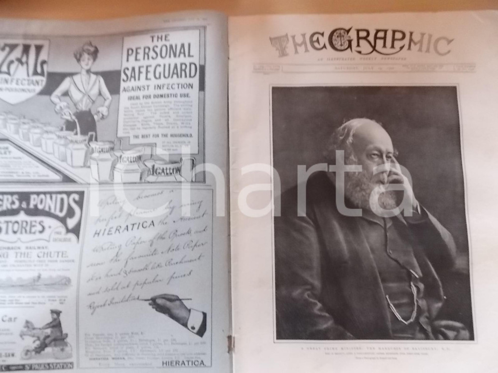 Giornale, rivista storica 1902 THE GRAPHIC Marquess of SALISBURY Review vol. LXVI nÂ° 1703 sovracoperta 1