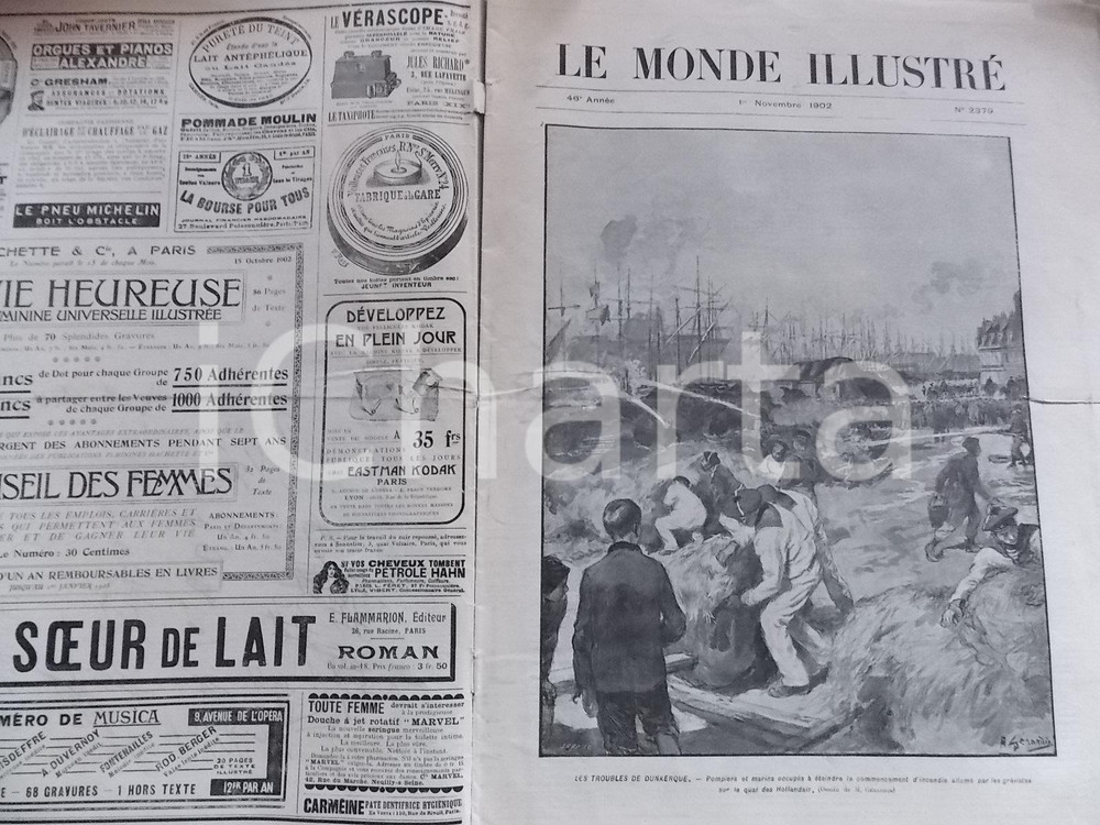 Giornale, rivista storica 1902 LE MONDE ILLUSTRÃ‰ Les troubles de DUNKERQUE Sovracoperta nÂ° 2379 1