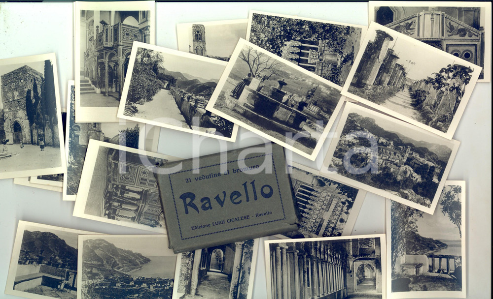 Materiale pubblicitario d’epoca 1920 ca RAVELLO SA Album 21 vedutine al bromuro TURISMO VINTAGE 1