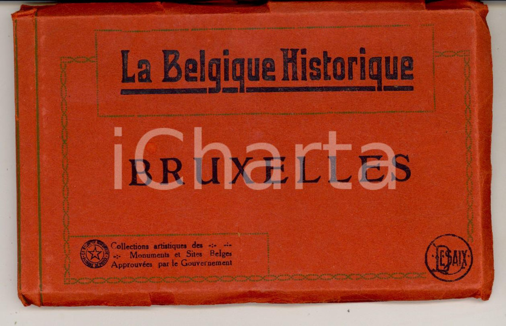 Materiale pubblicitario d’epoca 1920 ca BRUXELLES Album 20 cartoline BELGIQUE HISTORIQUE Turismo VINTAGE 1