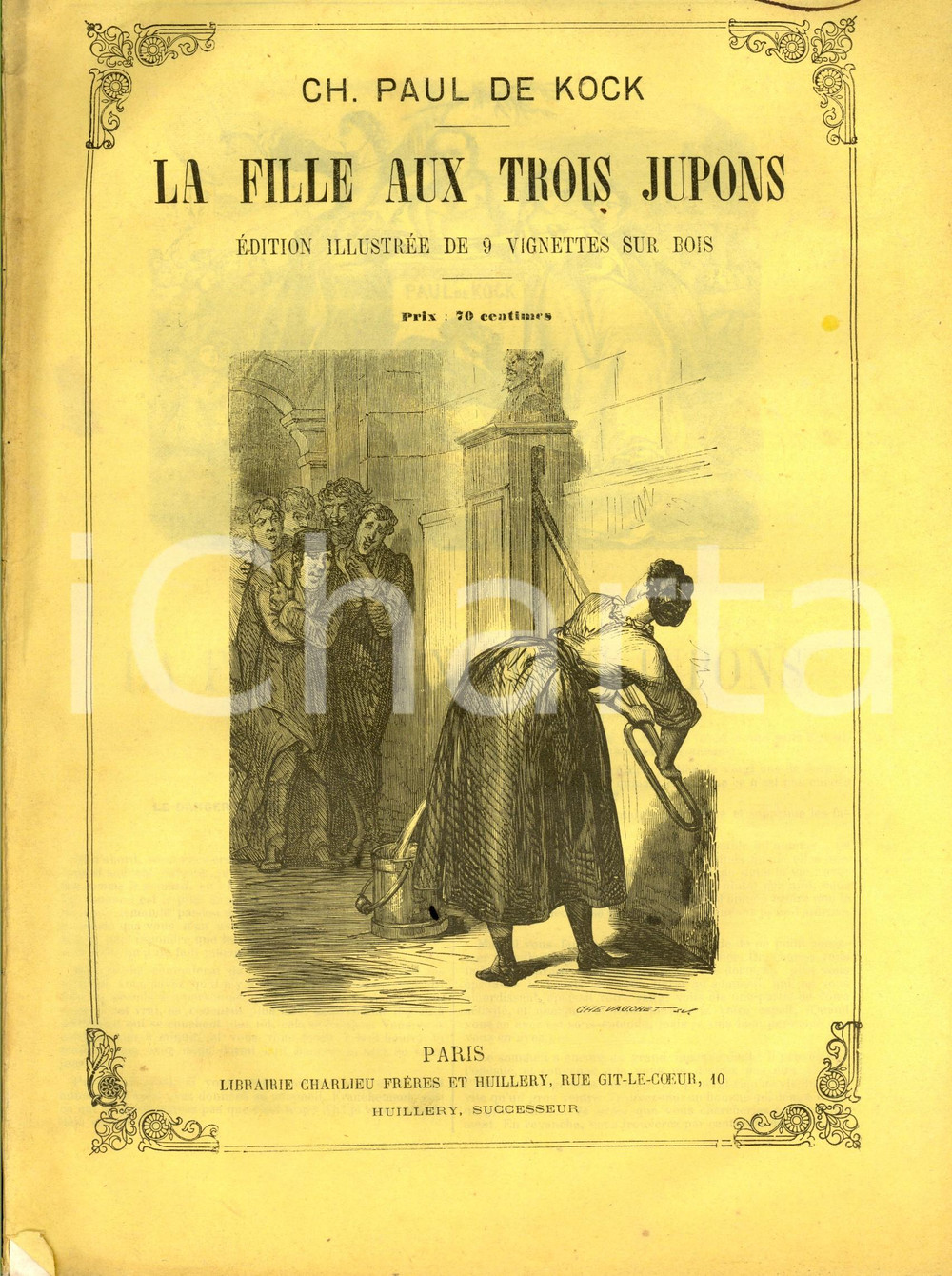 Libro, pubblicazione d epoca 1880 ca Charles Paul DE KOCK La fille aux trois jupons Ed. CHARLIEU ILLUSTREE 1