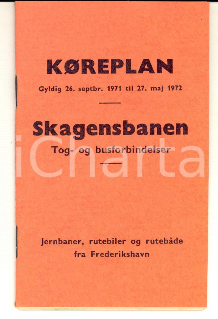 Materiale pubblicitario d’epoca 1971 DENMARK AALBORG Orario ferroviario / Skagensbanen Togog busforbindelser 1
