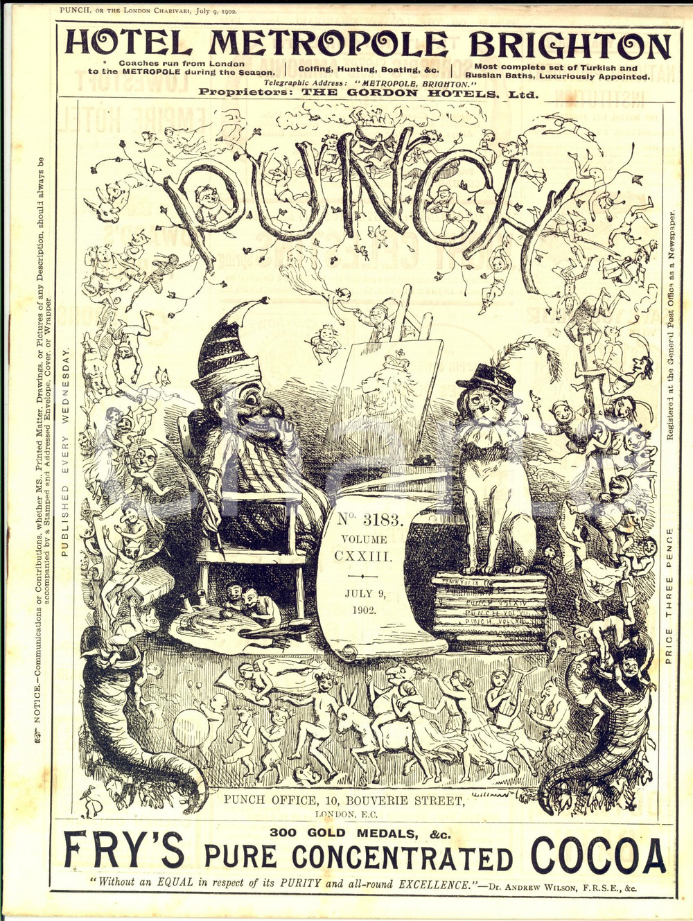 Giornale, rivista storica 1902 LONDON PUNCH  Giornale satirico ILLUSTRATO n. 3183 1