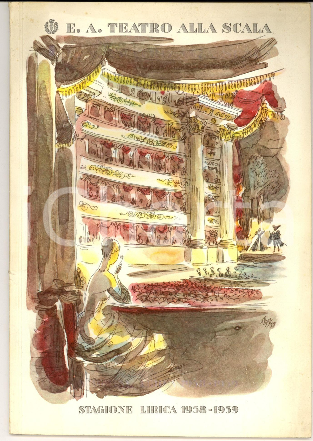 Materiale pubblicitario d’epoca 1958 MILANO TEATRO ALLA SCALA Programma TURANDOT ILLUSTRATO 1