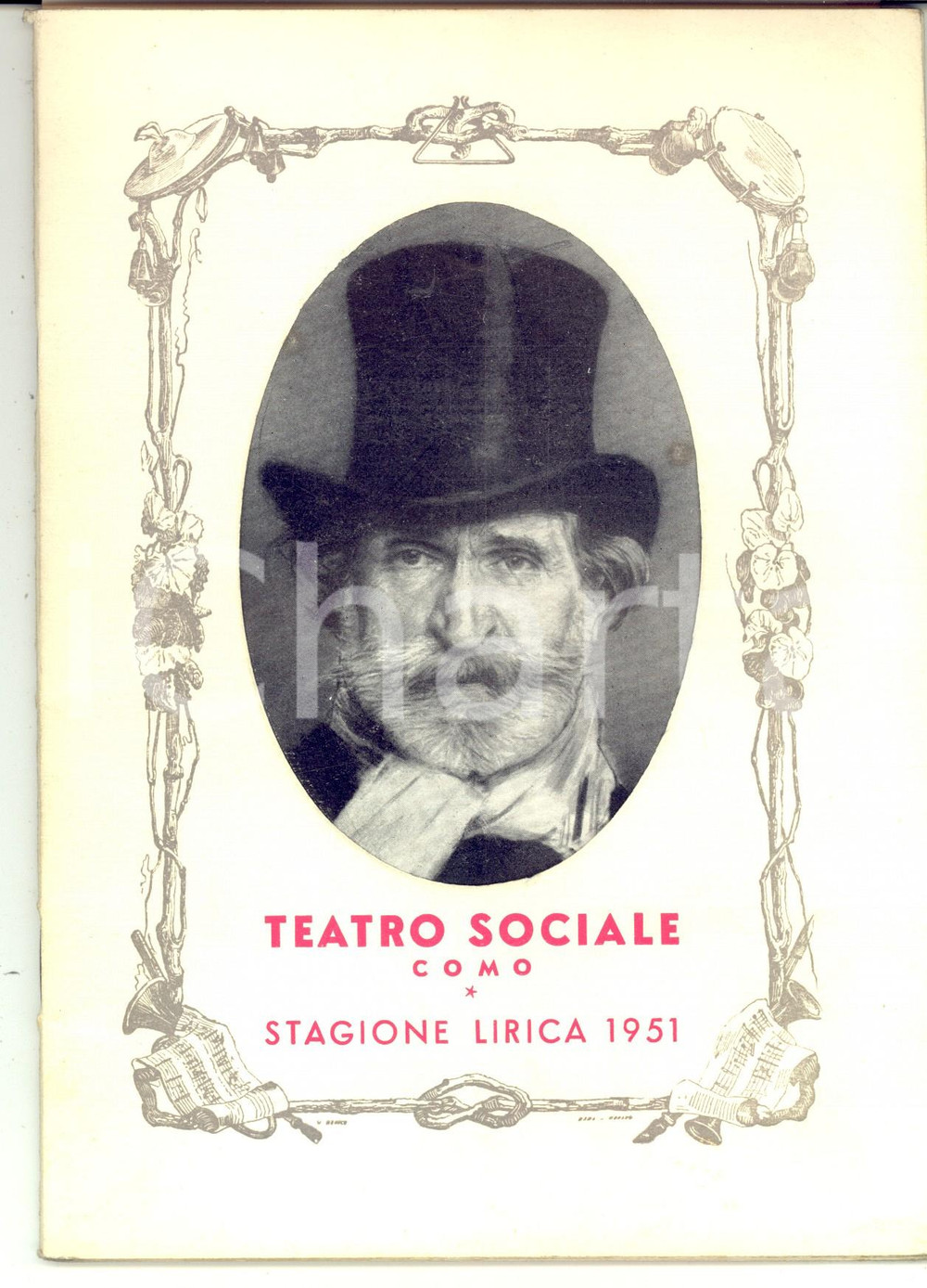 Materiale pubblicitario d’epoca 1951 COMO TEATRO SOCIALE  Stagione lirica Programma ILLUSTRATO 1