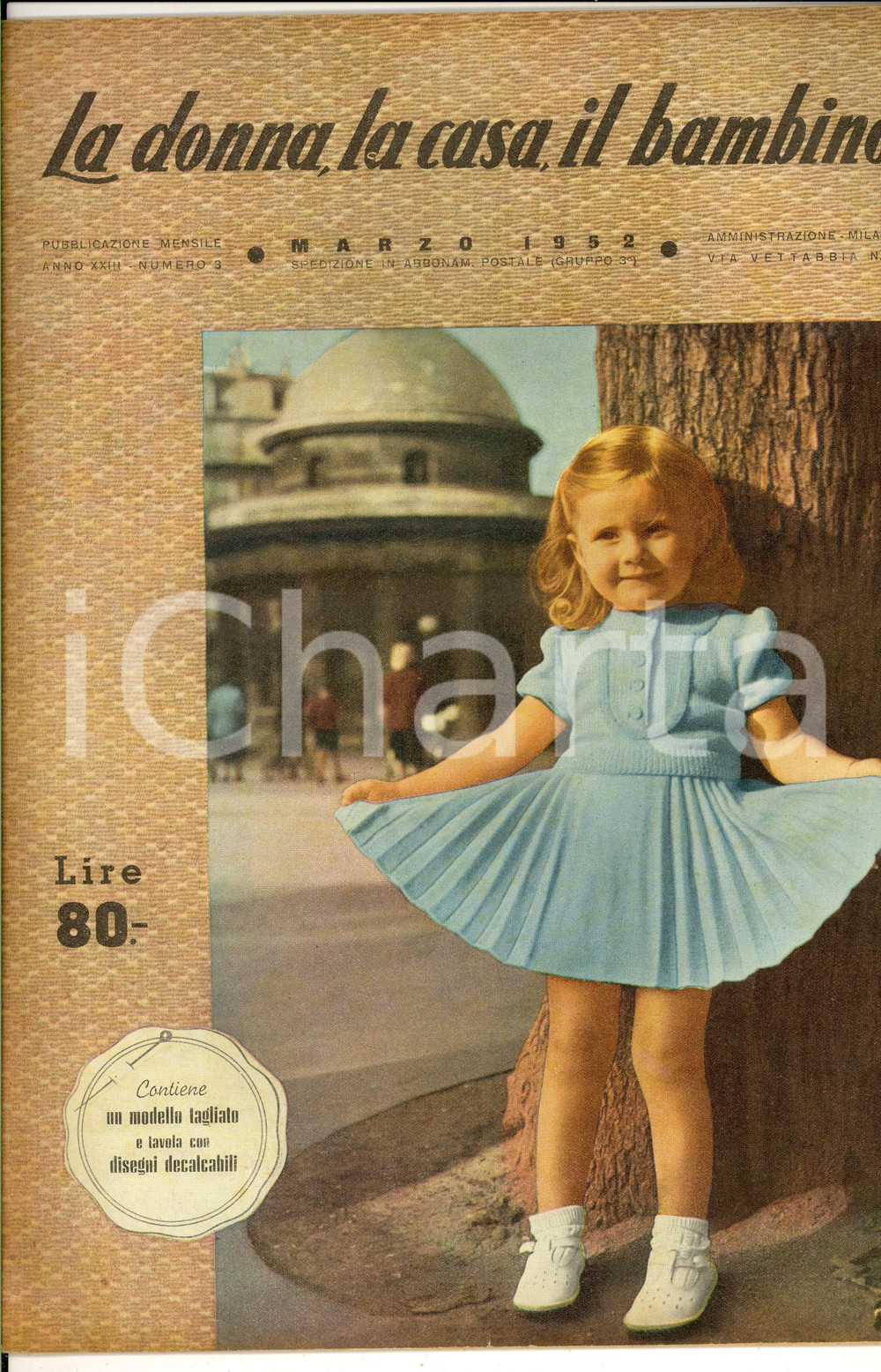 1952 LA DONNA, LA CASA, IL BAMBINO Ricami Battesimo *Rivista anno XXIII nÂ° 3   CONDIZIONI: fair    originale e autentica 1