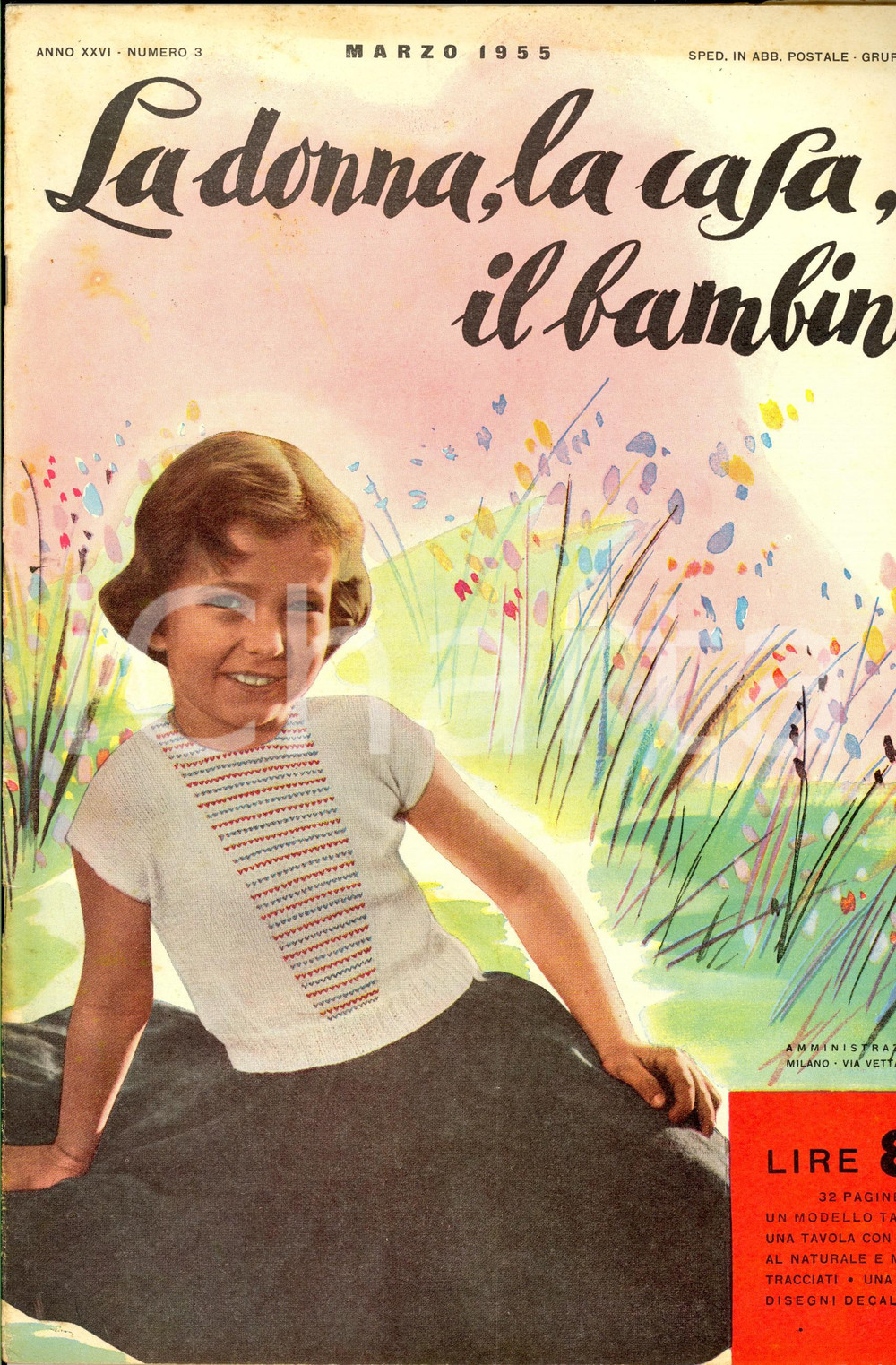 Giornale, rivista storica 1955 LA DONNA, LA CASA, IL BAMBINO Camicie da notte Rivista anno XXVI nÂ° 3 1