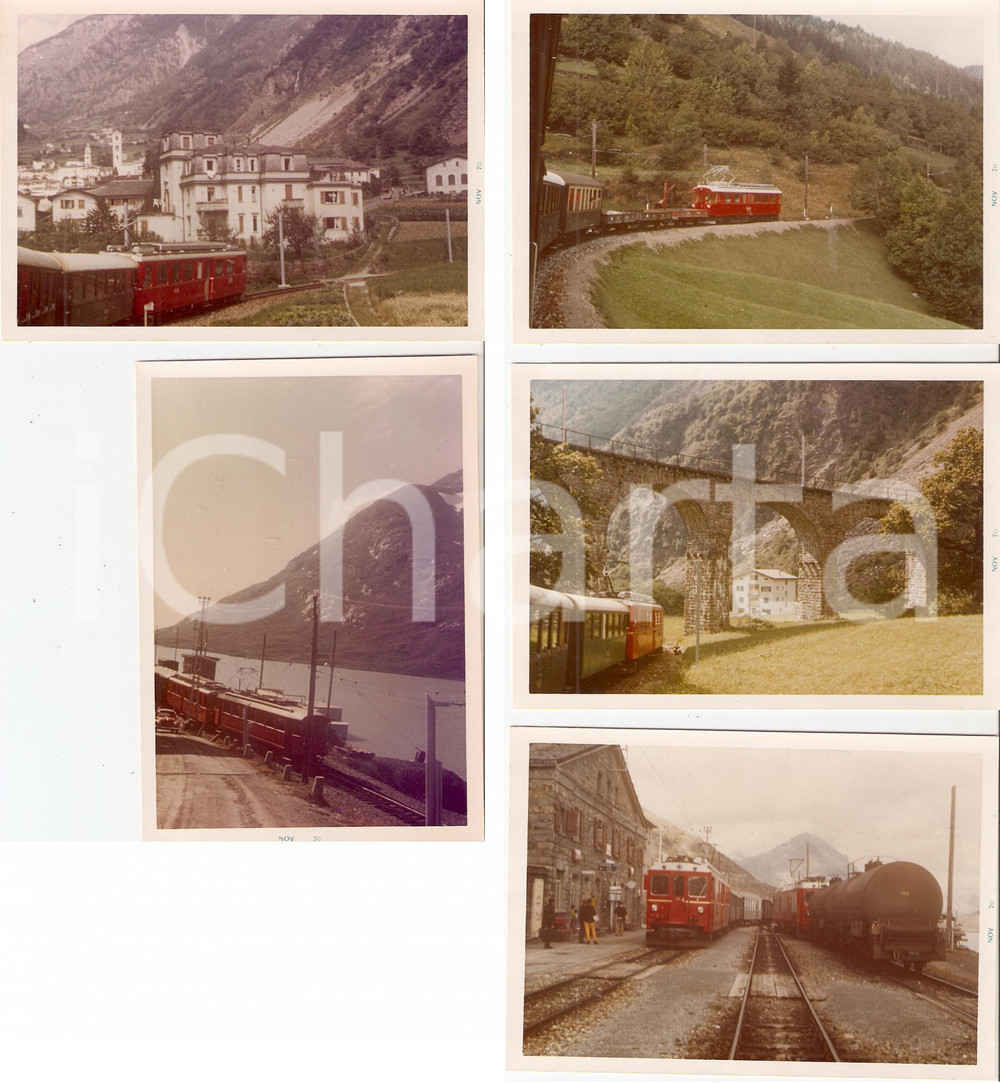 Fotografia d epoca originale 1970 SVIZZERA RhÃ¤tische Bahn BERNINA EXPRESS Locomotiva 602 Lotto 5 foto 1