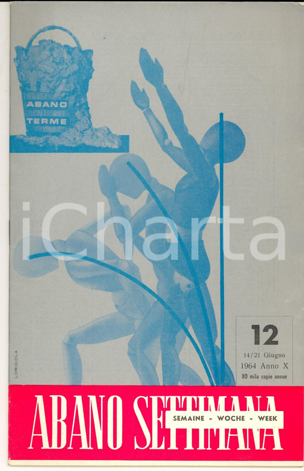 Materiale pubblicitario d’epoca 1964 ABANO TERME PD ABANO SETTIMANA Pubblicazione TURISMO ILLUSTRATA 1
