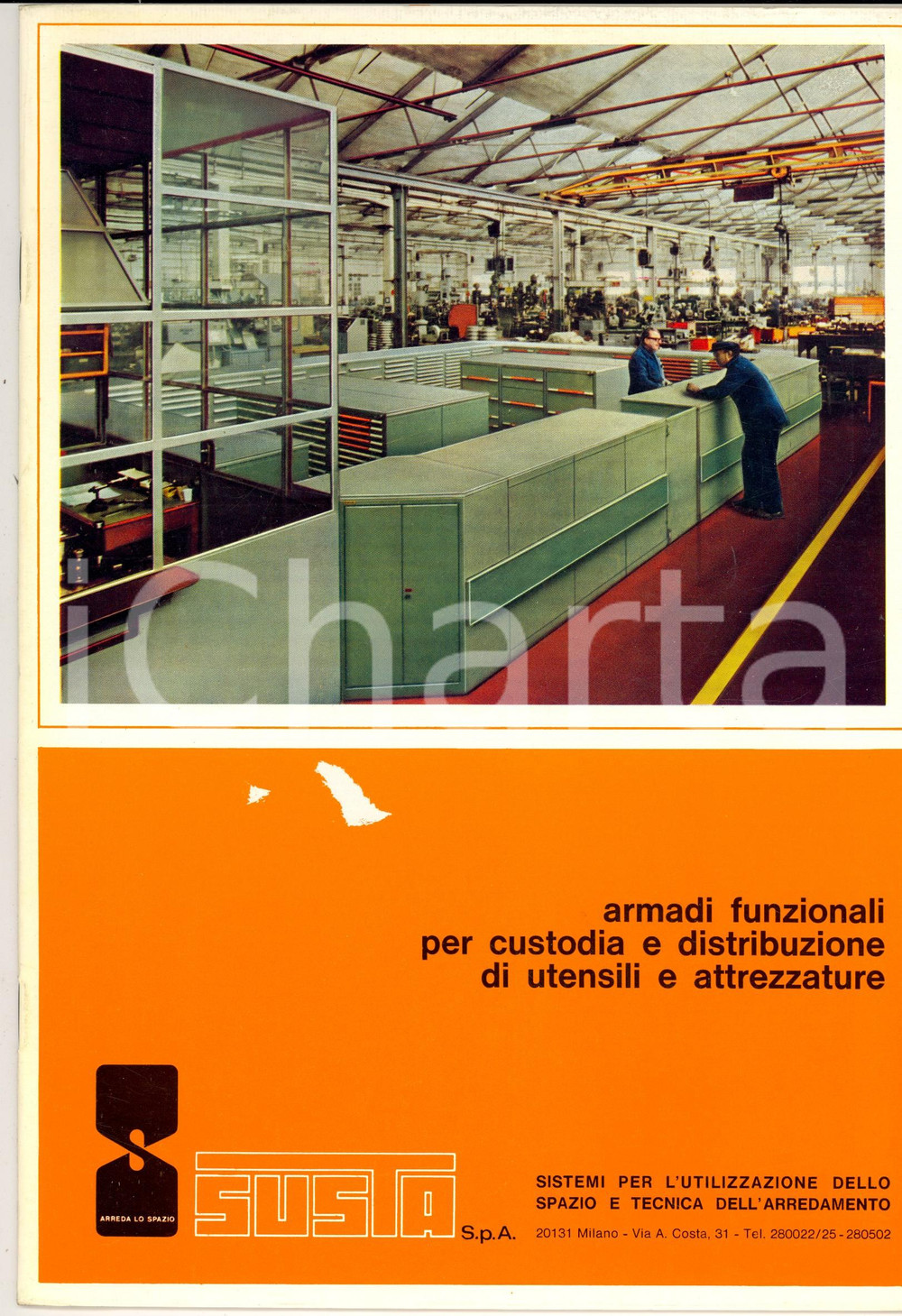 Materiale pubblicitario d’epoca 1970 ca MILANO Ditta SUSTA Armadi per utensili Catalogo ILLUSTRATO 24 pp. 1