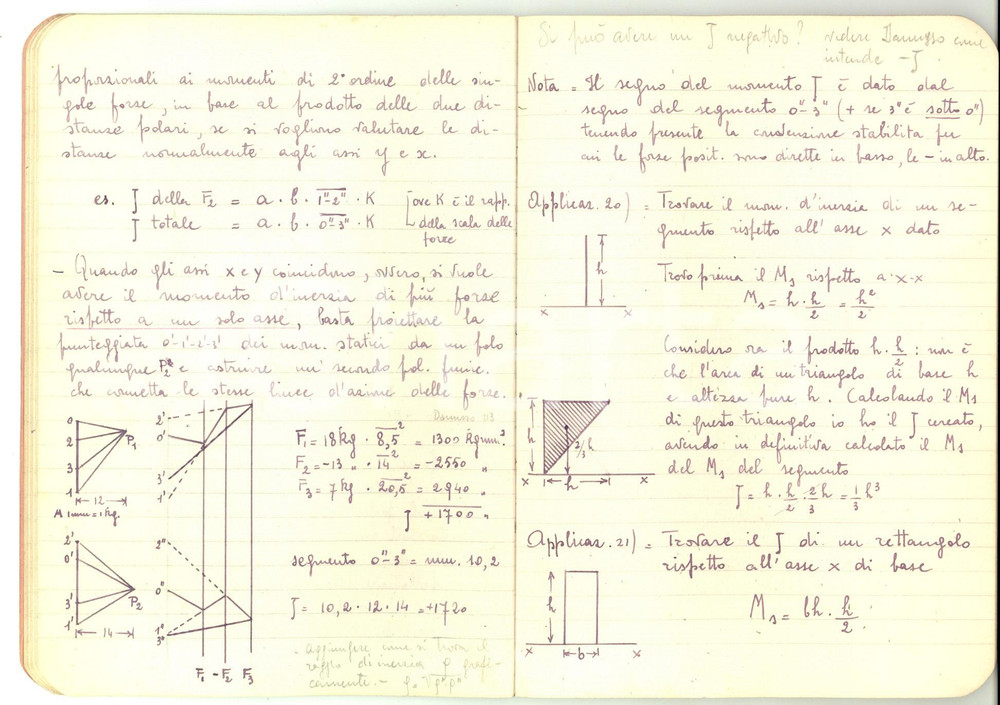 Oggetto da collezione cartaceo 1940 ca Scuola GEOMETRI Allievo RONCORONI  Quaderno appunti costruzioni 70 pp. 1