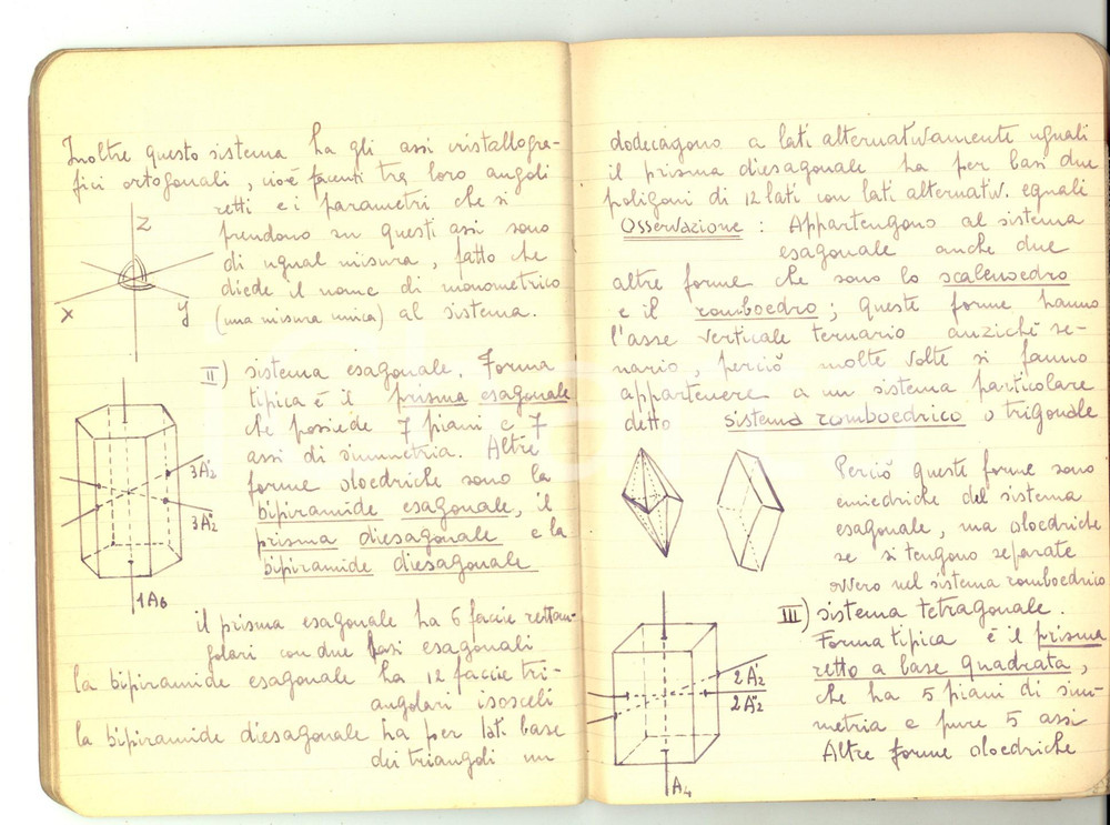 Oggetto da collezione cartaceo 1940 ca Scuola GEOMETRI Allievo RONCORONI  Quaderno appunti chimica 80 pp. 1