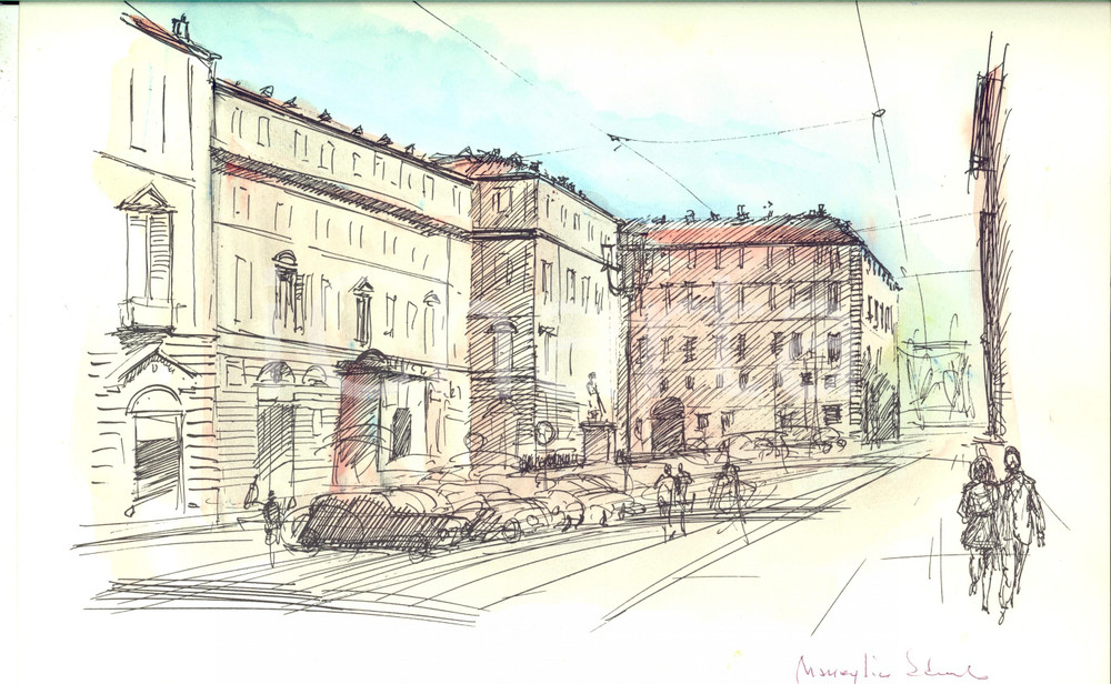 Opera d’arte autentica 1950 ca Edmondo MANEGLIA Torino Teatro CARIGNANO China multiplo 47/99 AUTOGRAFO 1