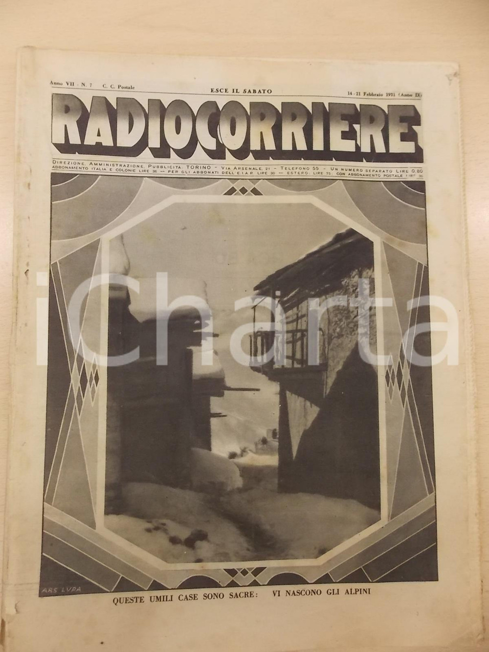 Giornale, rivista storica 1931 RADIOCORRIERE EIAR Progetto per la nascita di RADIO VATICANA Anno VII nÂ° 7 1