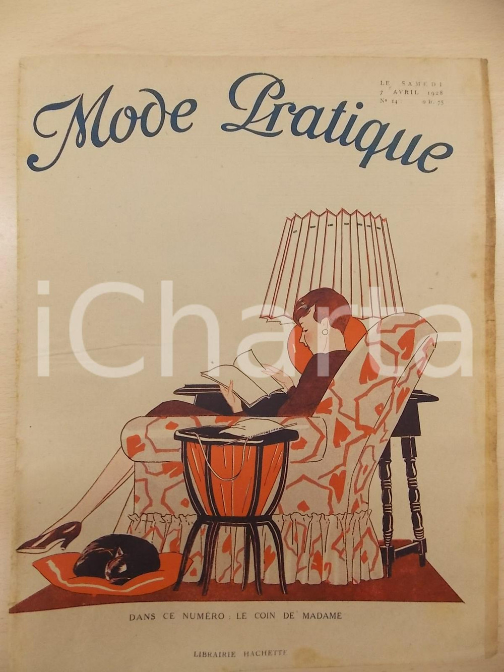 Giornale, rivista storica Avril 1928 PARIS MODE PRATIQUE Journal femme et maison nÂ°14  Le coin de madame 1